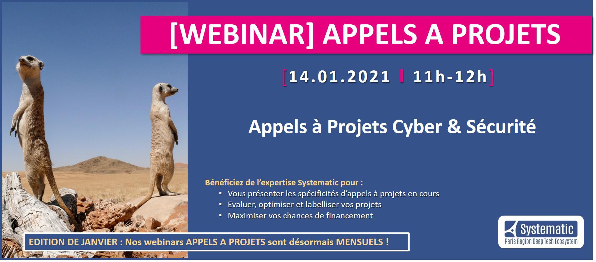 Webinar Appels à Projets Janvier 2021