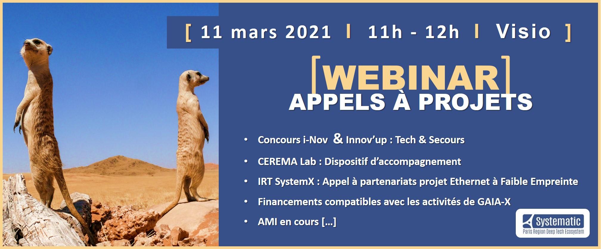 Webinar Appels à Projets Mars 2021