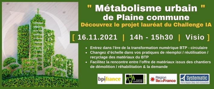 Présentation du projet « METABOLISME URBAIN » de Plaine Commune  de Plaine Commune