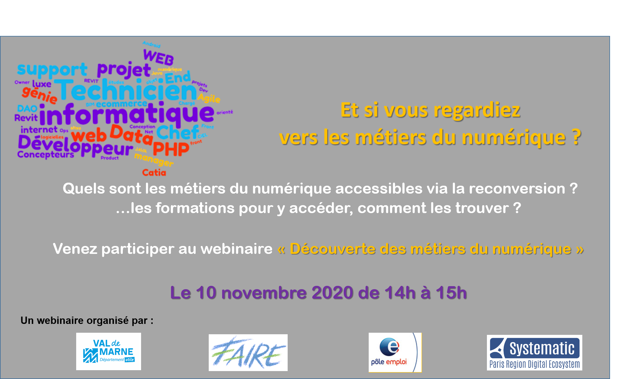 Webinar découverte des métiers du numérique – 94