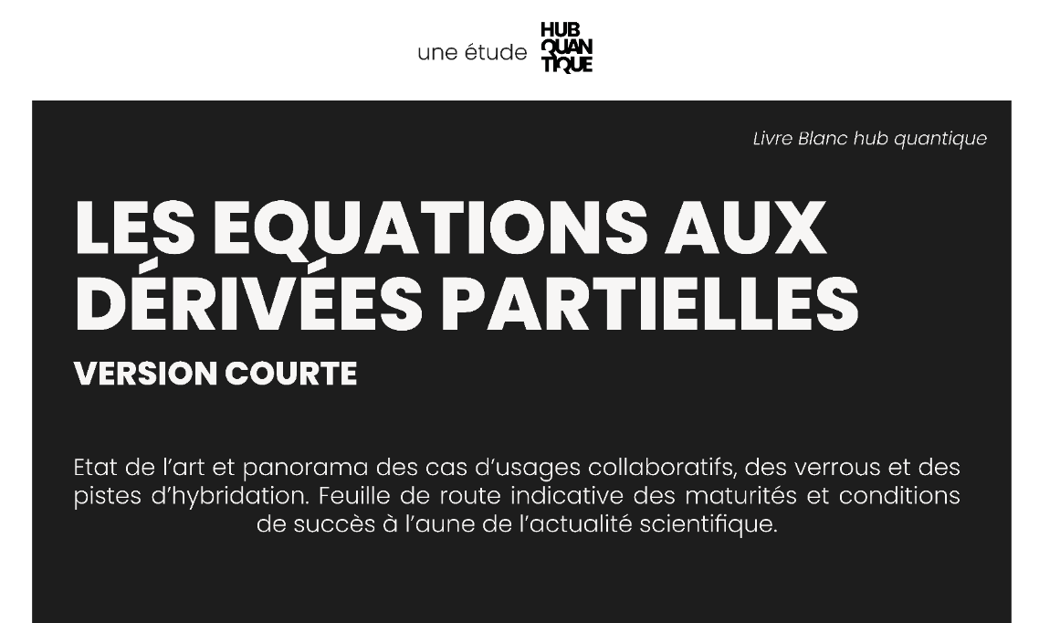 [ Livre Blanc ] Les équations aux dérivées partielles et le quantique